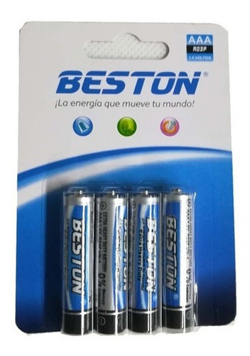 Pila Bateria Aaa Beston 1,5 Voltios Carbon Zinc X4 Unidades