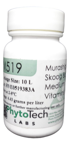10 Litros Medio Mscon Vitaminas Phytotech- Invitroorquid.