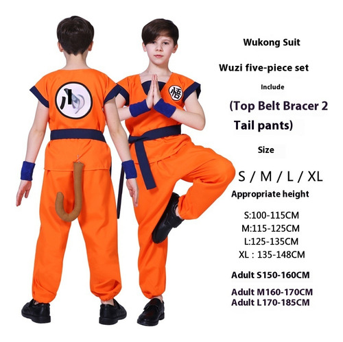 Set De 5 Piezas Halloween Dragon Ball Goku Para Niños