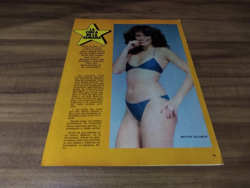 (ak157) Beatriz Salomon * Clipping Revista 1 Pg * 1980