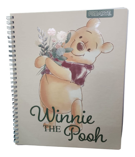 Cuaderno Universitario Winnie The Pooh Flores 100 Hojas 7mm