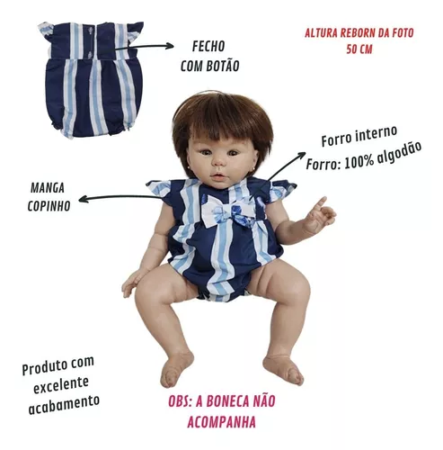 Kit Com 2 Pimpões Para Bebê Reborn Roupa Boneca Katitus