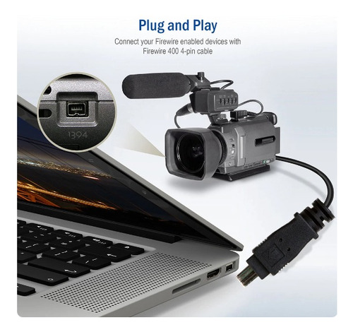 Cable Firewire 6 Pin Macho A 4 Pin Macho 1.5m