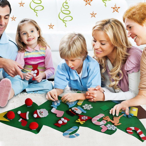 Set De Árbol De Navidad De Fieltro Con Adornos Infantiles
