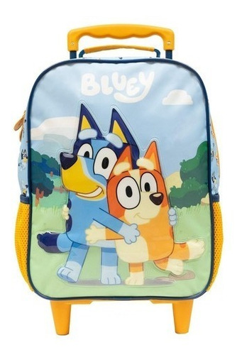 Mochila Infantil Rodinha Carrinho Bluey Grande Ref 10890