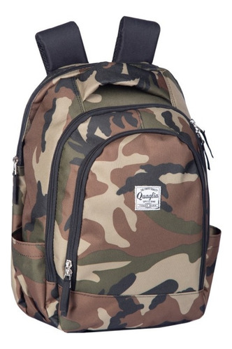 Mochila Urbana Mujer  Porta Notebook Qe450 Preventa Color Camuflado