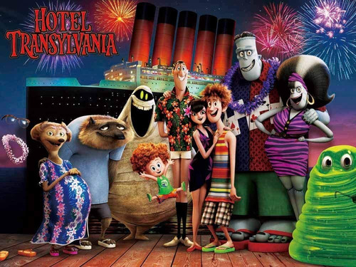 Hotel Transylvania Backdrop Crazy Holiday Photo Background F