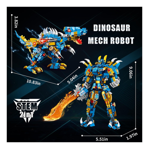 Kits De Construcción De Dinosaurios Stem 2 En 1 Spinosaurus,