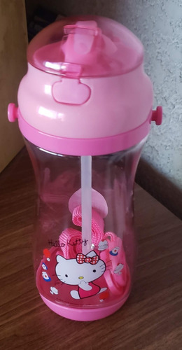 Imagen 2 de 4 de Botella Plastico Rigida Deportiva Hello Kitty Pico Silicona
