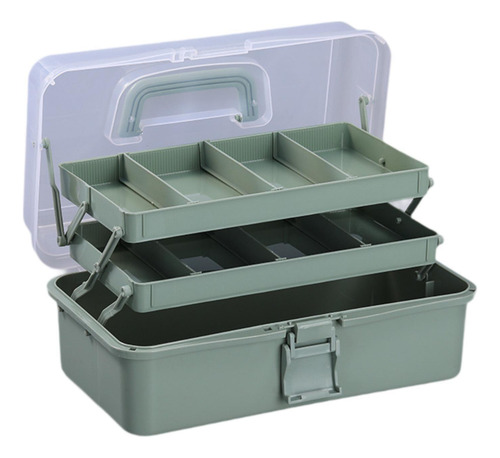 Caja De Almacenamiento De 3 Niveles, Estuche De Arte Verde