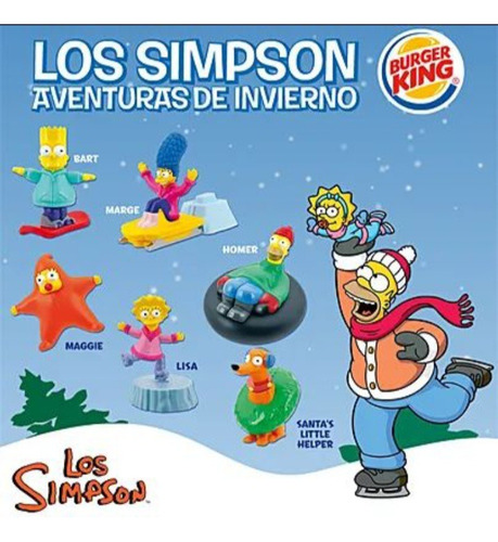 Los Simpson, Burger King, Invierno, Año 2012, Set De Muñecos
