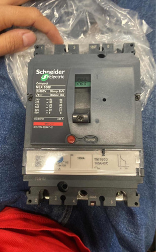 Interruptor Termomagnetico Regulable De 112 A 160amp Nsx