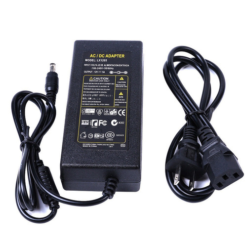 2pcs 12v 5a Ac Fuente Ac Adaptador Cargador Pc Led Luz Cámar