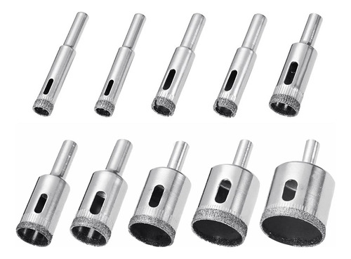 Brocas De Diamante, 10 Unidades, Para Cortar Azulejos, Vidri