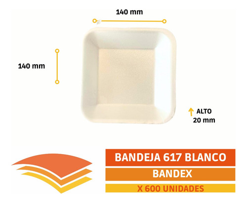 Bandeja De Telgopor 617 Blanco Expandido Bandex X 600 Un