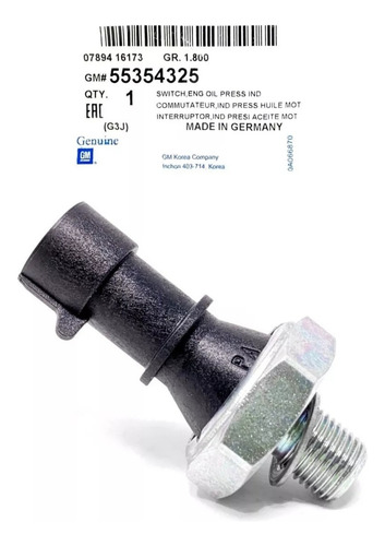Válvula Sensor Presión De Aceite Gm Cruze Astra 1.8 Orlando