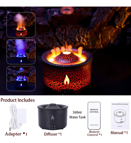 Humidificador Y Aromatizante Fire Flame Difusor Volcano [u]