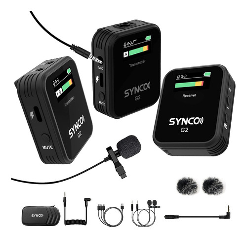 Micrófono Lavalier Synco G2 (a2) 2.4ghz Inalambrico Negro (Usado)