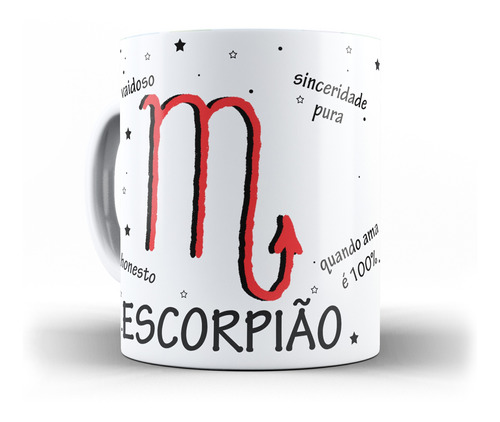 Caneca Signo De Escorpião Signos Do Zodíaco Arte Exclusiva