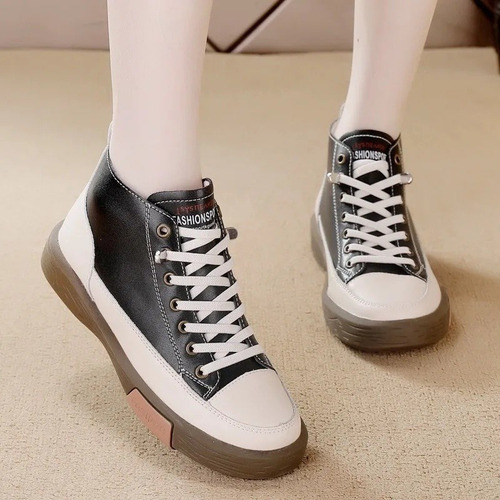 Estilo Mujer Cima Mas Alta Plano Botas Martín Botas Cortas