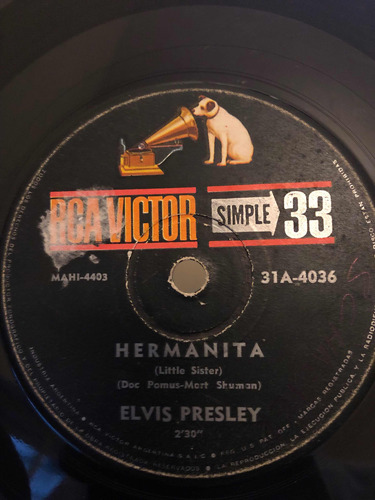 Elvis Presley Disco Vinilo 7 Simple Hermanita Sister 1961 (Usado)