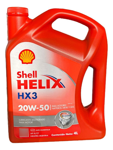 Aceite Shell Helix Hx3 20w-50 4 Lts.