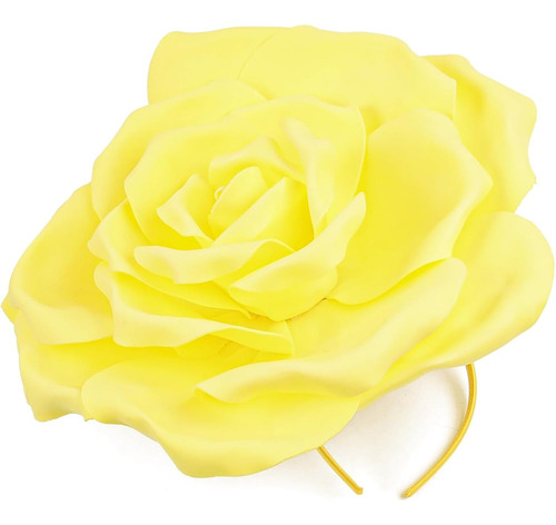 Gorro De Mujer Con Diseño De Flores Grandes, Para Fiesta Amarillo G