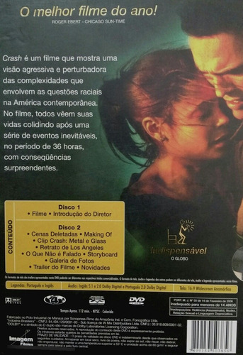 Crash,no Limite(2003)sandra Bullock-matt Dillon*don Cheadle (Usado)