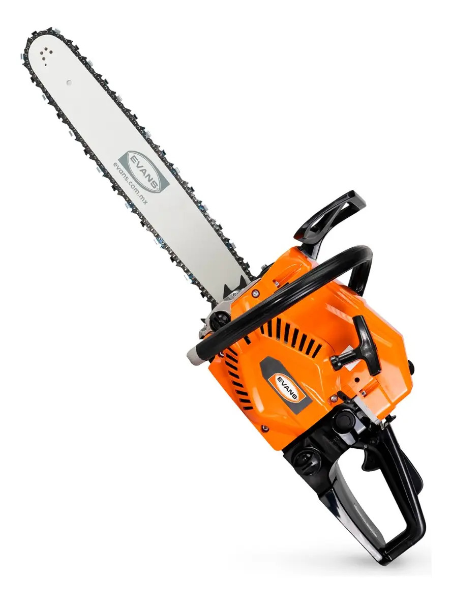 Motosierra A Gasolina Evans Antivibratoria Corte 20" 54cc 3.4hp Basicaplus Color Naranja