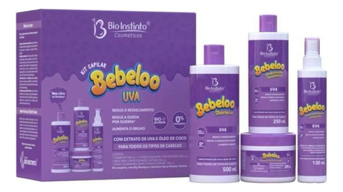 Kit Capilar Bebeloo Uva 4 Itens Cuidado E Hidratação