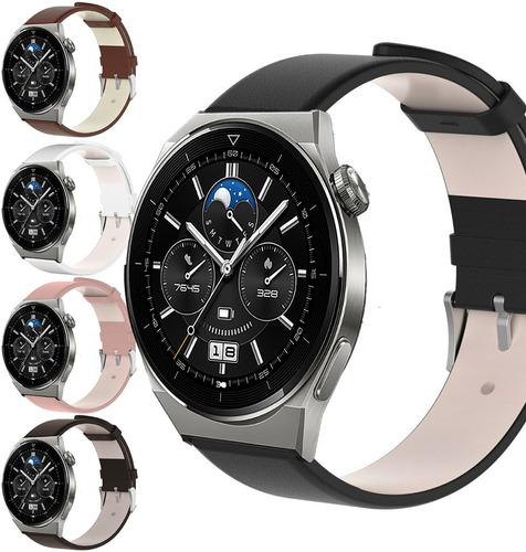 Correa Piel Lisa Premium Compatible Con Huawei Watch Gt3 Pro