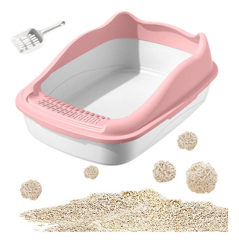 Caja De Arena Para Gatos Con Lados Altos, Suministros Para