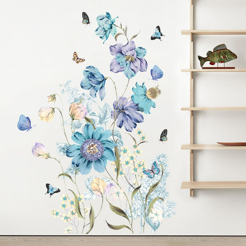 Calcomanías De Pared Con Diseño Floral, Decoración De