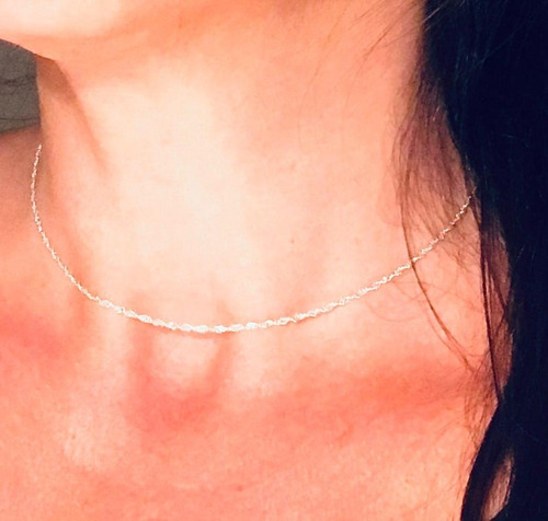 Imagen 7 de 8 de Cadena De Oro 18k Collar Singapur 40 Cm 1 Gr Mujer Hombre