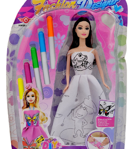 Muñeca Para Colorear Y Lavar Regalo Niña