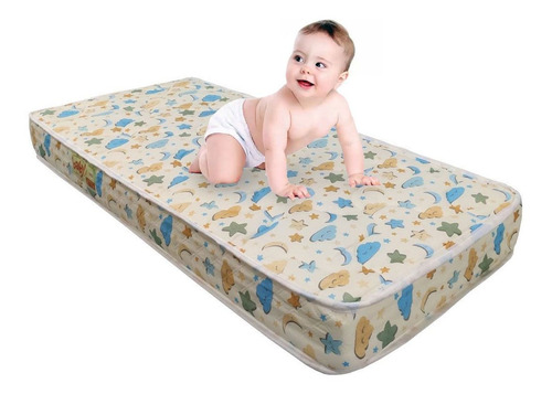 Colchón Cuna Bebe 130x60x12 Cm Densidad 23 Espuma