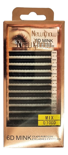 10cx Cilios Tufinho Fio A Fio Volume Russo 6 D Mink New Show Cor Preto Espessura 0.1 Mm Tipo De Curvatura Dd