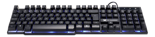 Teclado Gamer Vx Hydra Led Azul 107 Teclas + 12 Multimidia Preto Com Led Azul Português Brasil