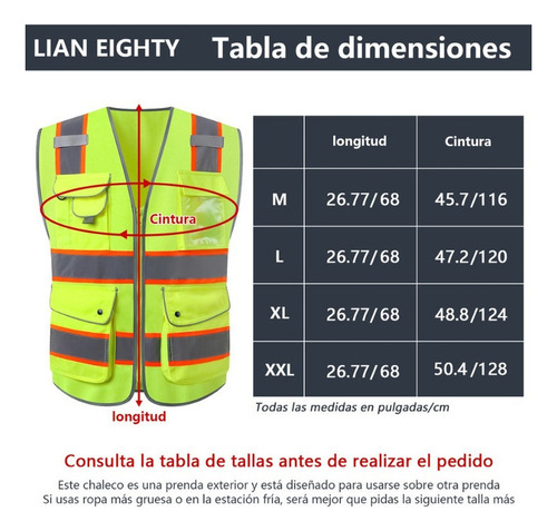 Yyyy Chaleco De Seguridad Con Reflejante Muy Resistente