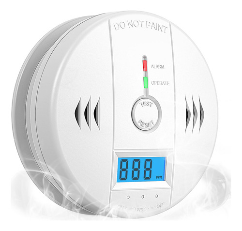 Alarma Detector De Monoxido De Carbono Con Pantalla Lcd