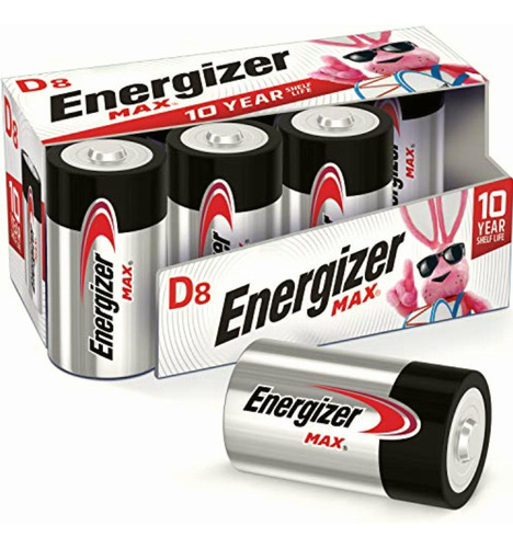 Energizer Max Alkaline, Size D, 8 Pack