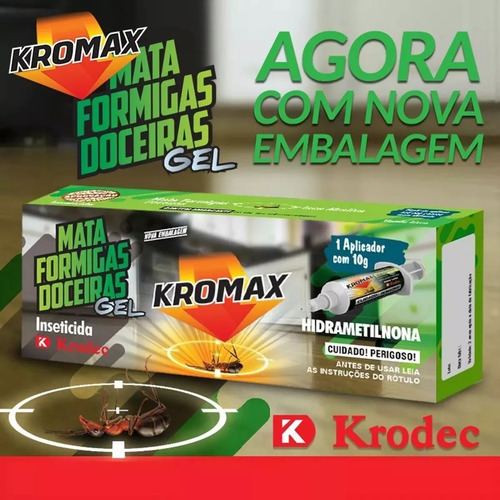 Veneno Mata Formiga Caseiras Em Gel Kromax 10g Unidades 4