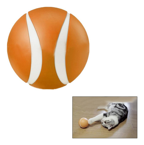 Para Bola Rodante Automática Perro Gato Naranja 9cm