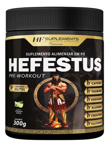 Hefestus Pre-Workout, sabor a limonada suiza, 300 g | Hf Suplements