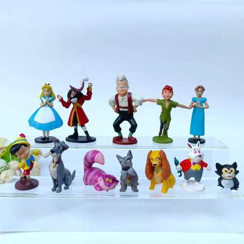 Set De Figuras Peter Pan, Alicia , Pinocho,  Dama Y El Vagab