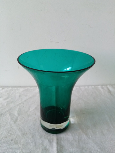 Florero De Cristal Murano Verde -  17 Cms