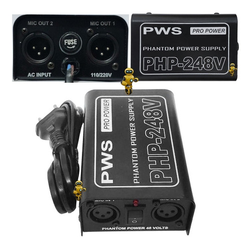 Imagem 7 de 7 de Phantom Power Duplo Alimentação 9-48v Para Microfone Pro