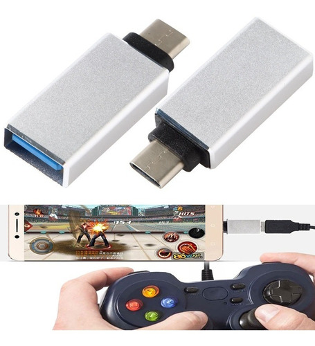 Adaptador Otg Usb Tipo C Macho Y Usb A Hembra 3.0 Metal Celu