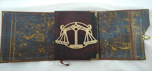Imagem 6 de 7 de Diário Tema Signo De Libra Capa Couro Sintético