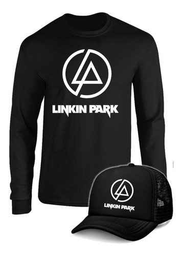 Camibuso Manga Larga Linkin Park Con Gorra Combo